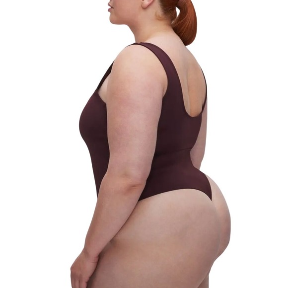 NWT Good American Scuba Square Neck Bodysuit in Chocolate Brown Size‎ 3XL - Picture 3 of 8